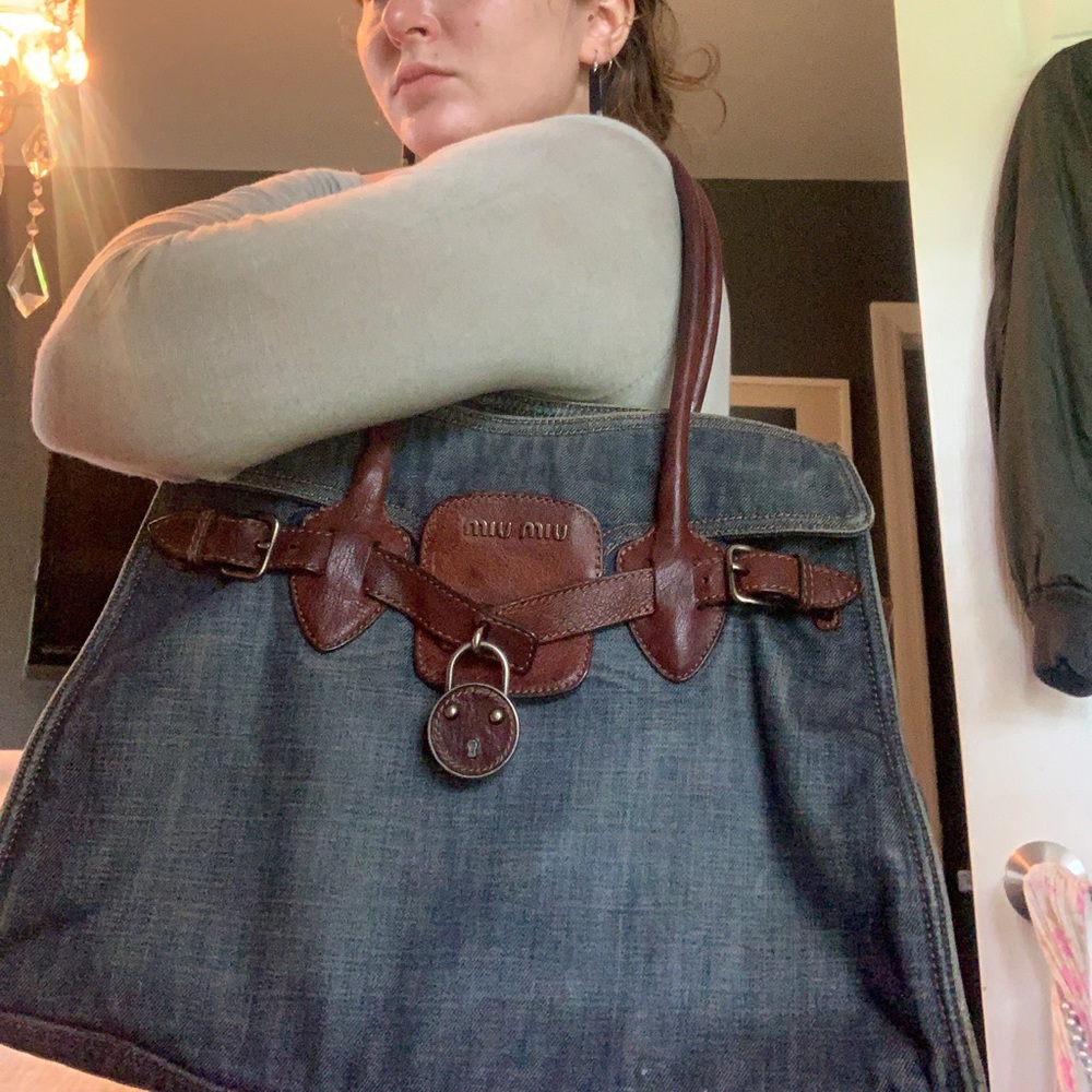 Miu Miu denim tote